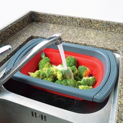 Rổ Đựng Ráo Nước Kéo Dài Rửa Rau Củ Hoa Quả