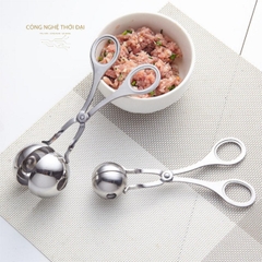 Muỗng Kẹp Thịt Viên, Chả Cá, Cơm Nắm Bằng Inox Khuôn Tròn Chống Dính