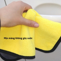 [ Loại Dày ] Khăn Lau Xe 3M Sợi Microfiber Mềm Mịn Chuyên Dụng Dùng Cho Xe Ô Tô, Xe Máy 2 Mặt Thấm Hút