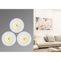 Bộ 3 Đèn Led Không Dây Kèm Remote Điều Khiển Từ Xa Có Miếng Dán Tường