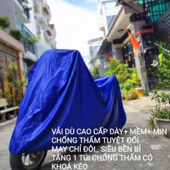 Bạt Trùm Phủ Xe Máy [Tặng Túi Đựng] Loại Dày Chất Liệu Vải Không Nhăn Chống Thấm Kích Thước 220 x 115 Cm