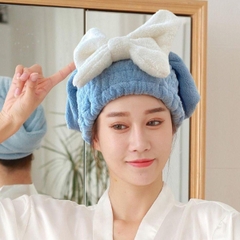 Mũ Tắm Ủ Tóc, Quấn Đầu Vải Cotton Nhanh Khô Có Nơ Mềm Mịn Siêu Thấm Nước