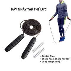 Dây Nhảy Tập Thể Lực Lõi Thép Chống Xoắn Có Tạ Tăng Cấp Độ