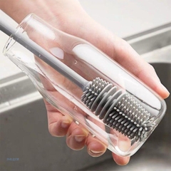 Bàn chải silicon vệ sinh ly cốc cán cầm dài