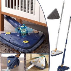 Cây Lau Nhà Lau Kính Tự Vắt Tam Giác Xoay 360 Độ Cán Dài 1.3 M
