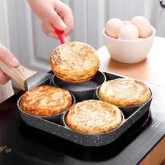 Chảo Chiên Trứng Vân Đá 4 Ngăn Chống Dính Dùng Được Bếp Từ