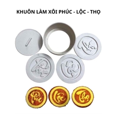 Bộ Khuôn Làm Xôi In Chữ Phúc Lộc Thọ 5 Chi Tiết Bằng Chất Liệu Nhựa Chịu Nhiệt