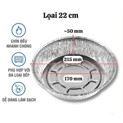 Combo 10 Khay Giấy Bạc Lót Nồi Chiên Đường Kính 22cm