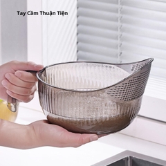 Rổ Vo Gạo, Rửa Trái Cây, Rau Củ Quả Nhà Bếp Có Lỗ Thoát Nước Và Tay Cầm