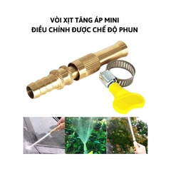 Vòi Xịt Nước Tăng Áp Mini Dùng Để Rửa Xe, Tưới Cây, Vệ Sinh Nhà Cửa Điều Chỉnh Được Nhiều Chế Độ Phun [ Tặng Kèm Đai Siết ]