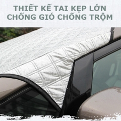 Tấm Bạt Che Nắng Kính Lái Ô Tô Giúp Bảo Vệ Khoang Nội Thất Chất Liệu Tráng Bạc Kích Thước 147 x 100 Cm