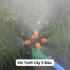 Vòi Tưới Cây 5 Đầu Gắn Trực Tiếp Kích Thước Phi 21