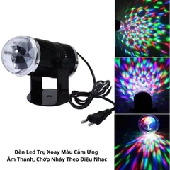 Đèn Led Trụ Xoay Màu Cảm Ứng Âm Thanh Chớp Nháy Theo Điệu Nhạc Có Thể Điều Chỉnh Được Góc Chiếu Trang Trí Nhà, Karaoke, Vũ Trường