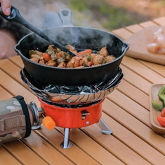 Bếp Ga Mini Du Lịch Xếp Gọn Có Van Điều Chỉnh Vòng Chắn Gió Sử Dụng Ngoài Trời