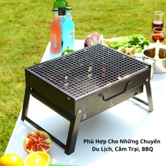 Bếp Nướng Than Hoa, Than Củi Xếp Gọn Có Thể Mang Theo Khi Đi Du Lịch, Cắm Trại, Tổ Chức Tiệc Nướng BBQ Ngoài Trời