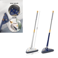 Cây Lau Nhà Lau Kính Tự Vắt Tam Giác Xoay 360 Độ Cán Dài 1.3 M