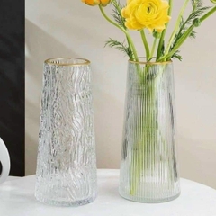 Bình Bông Lọ Cắm Hoa Thuỷ Tinh Viền Vàng Sang Trọng Trang Trí Để Bàn