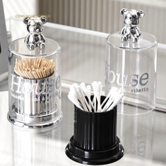 Hộp Đựng Tăm Bông, Tăm Xỉa Răng Hình Gấu Decor Siêu Xinh