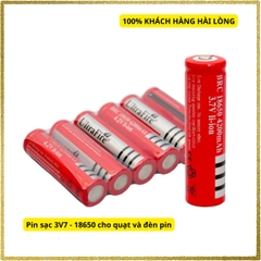 Pin sạc 3V7 - 18650 cho quạt và đèn pin