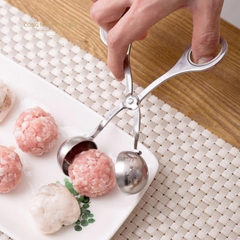 Muỗng Kẹp Thịt Viên, Chả Cá, Cơm Nắm Bằng Inox Khuôn Tròn Chống Dính