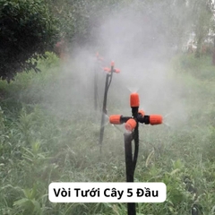 Vòi Tưới Cây 5 Đầu Gắn Trực Tiếp Kích Thước Phi 21