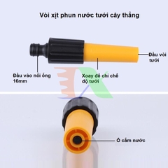 Bộ 3 đầu gắn 4 món vòi tưới nước, rửa sân, tưới cây, xịt rửa đa năng