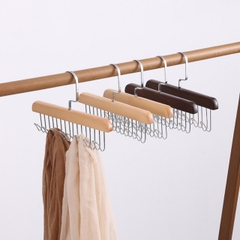 Móc Gỗ Có 8 Móc Treo Cà Vạt, Thắt Lưng, Áo Dây, Khăn Quàng