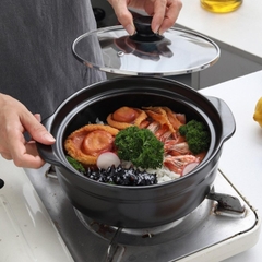 Nồi Đất Có Nắp Kính Dùng Kho Cá, Thịt, Nấu Mì Cay Size 1 L, 2 L
