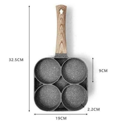 Chảo Chiên Trứng Vân Đá 4 Ngăn Chống Dính Dùng Được Bếp Từ