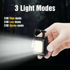 Đèn Pin Led Mini Siêu Sáng COB Có Móc Khóa Dùng Mở Nắp Chai Chế Độ Nhấp Nháy Có Sạc Usb