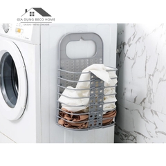 Giỏ Treo Đồ Quần Áo Gấp Gọn Kích Thước 28 x 47 x 17 cm Có Móc Dán Treo Tường