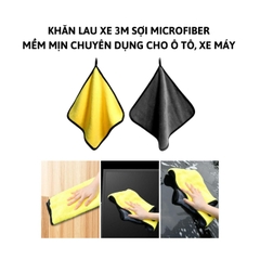 [ Loại Dày ] Khăn Lau Xe 3M Sợi Microfiber Mềm Mịn Chuyên Dụng Dùng Cho Xe Ô Tô, Xe Máy 2 Mặt Thấm Hút
