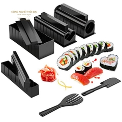 Bộ Dụng Cụ Làm Sushi 10 Món Chế Biến Món Sushi, Cơm Cuộn, Kim Bắp, Trứng Cuộn