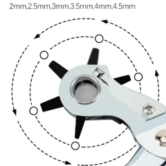 Kìm Bấm Lỗ Dây Nịt Bấm Được Các Kích Cỡ 2mm, 2.5mm, 3mm, 3.5mm, 4mm, 4.5mm