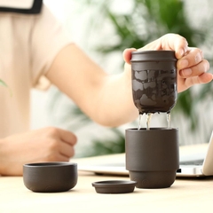 Bộ Bình Trà 4 Tách Chất Liệu Gốm Sứ Kèm Túi Du Lịch Nhỏ Gọn Dễ Dàng Mang Theo Mọi Nơi