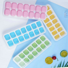 Combo 4 Khay Làm Đá Silicone 14 Ô Có Nắp Đậy
