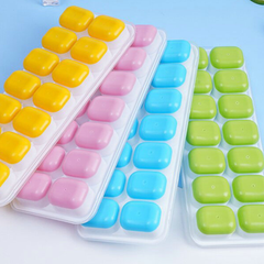 Combo 4 Khay Làm Đá Silicone 14 Ô Có Nắp Đậy