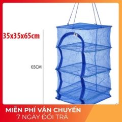Lồng lưới phơi khô thực phẩm phơi cá chống côn trùng treo 4 tầng để phơi cá khô có thể xếp gọn