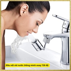 Đầu nối vòi nước thông minh xoay 720 độ - Vòi nước lắp chậu rửa bát chén lavabo với 2 chế độ nước chảy