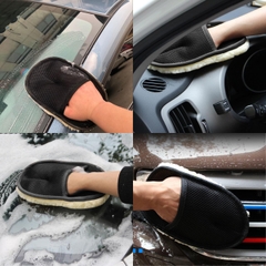 Găng Tay Rửa Xe Lông Cừu Mềm Mịn Không Gây Trầy Xước Chuyên Dụng Cho Xe Ô Tô, Xe Máy