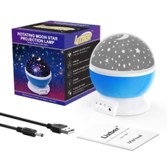 Đèn Ngủ Chiếu Bầu Trời Trăng Sao Star Master Xoay Tròn 360 Độ Trang Trí Phòng Ngủ Lãng Mạn Dễ Thương