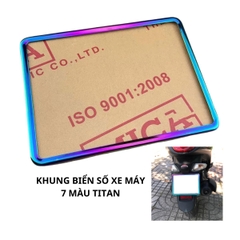 Khung Biển Số Xe Máy 7 Màu Titan Trọn Bộ Mica Kèm Đai Ốc