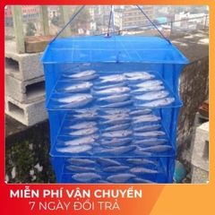 Lồng lưới phơi khô thực phẩm phơi cá chống côn trùng treo 4 tầng để phơi cá khô có thể xếp gọn