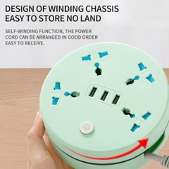 Ổ Cắm Điện Đa Năng Chống Giật Có 3 Lỗ USB Sạc Được Điện Thoại Dây Dài 2M