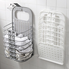 Giỏ Treo Đồ Quần Áo Gấp Gọn Kích Thước 28 x 47 x 17 cm Có Móc Dán Treo Tường