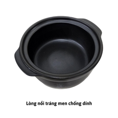 Nồi Đất Có Nắp Kính Dùng Kho Cá, Thịt, Nấu Mì Cay Size 1 L, 2 L