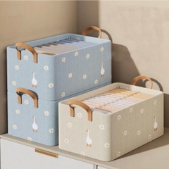Hộp Đựng Quần Áo Nhiều Ngăn Có Quai Xách 47x28x20cm