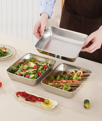 Hộp inox đựng thức ăn hình chữ nhật 25x20cm