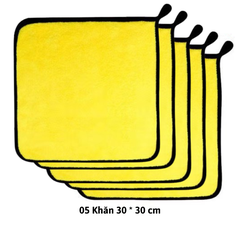 [ Loại Dày ] Combo 05 Khăn Lau Xe 3M Sợi Microfiber Mềm Mịn Chuyên Dụng Dùng Cho Xe Ô Tô, Xe Máy