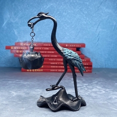 Lư Hương Bằng Đồng Hạc Ngậm Hoa Sen